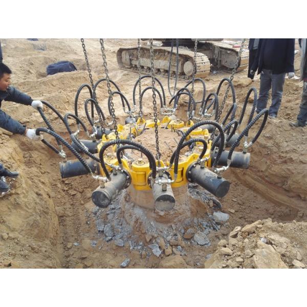 Buy Excavator Attachment Hydraulic Round Pile Breaker Concrete Crusher Cuting at wholesale prices