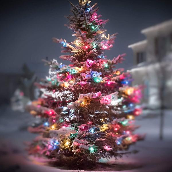 Rechargeable Outdoor 300 LED Solar Christmas String Lights Multicolor