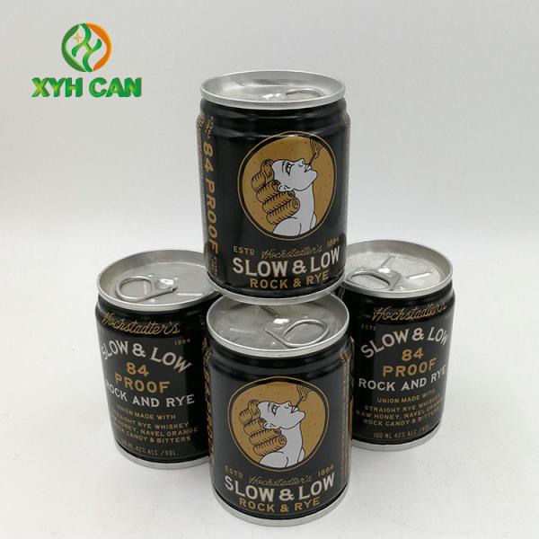 Buy Alcohol Tin Cans 0.21mm Thickness CMYK 100ML Beverage Tinplate containers 100ml tin cans for whiskey at wholesale prices