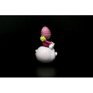 One Inch Height Plastic Toy Figures A Girl With Pinky Hat On A Pig As Tumbler
