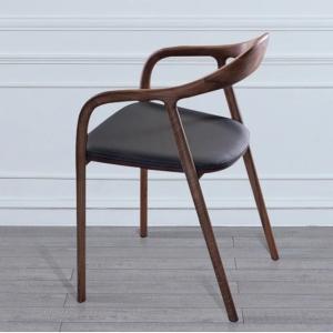 Contemporary Ash Wood Dining Chair with Leather Fabric Cushion