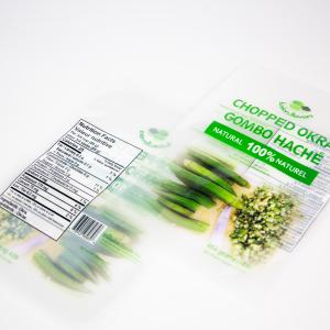 Customized Digital Printing Transparent 1-Pound Chopped Okra Packaging Plastic