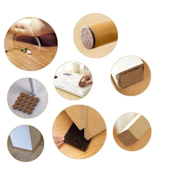 Heavy Duty Self Adhesive Felt Pads , Felt Furniture Protectors Noise Reduction