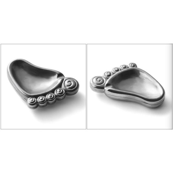 Fashion Creative Practical Silver Grey Plating Process Die Casting Zinc Alloy Vintage Pocket Ashtray 6.5*9cm