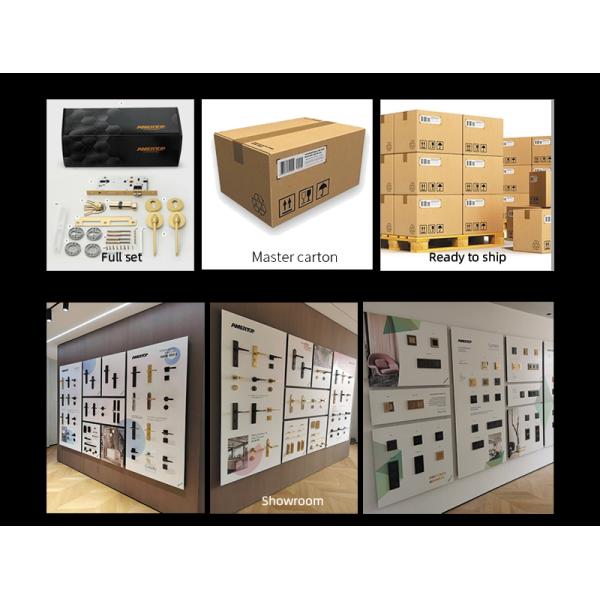 Chinese Style Gold Luxury Interior Door Handles , Double Wood Door Lever Set