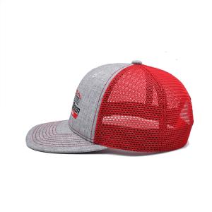 Custom 6 Panel Trucker Cap Embroidered Logo Polyester Mesh Hat