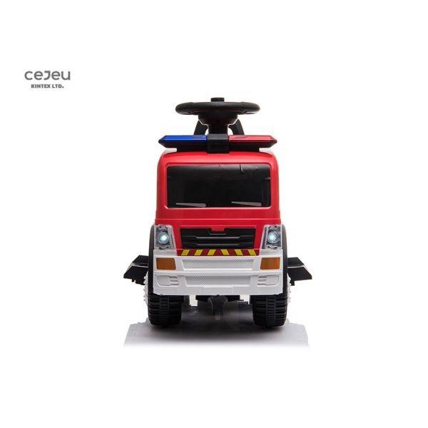 Foot Rest Push Along Truck 6.3KG Red Fire Truck Ride On With Canopy