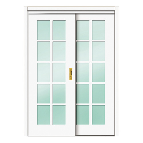 Buy AB-ADL500 double leaf glass wooden interior door at wholesale prices