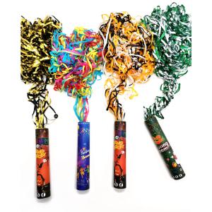 OEM ODM Available 2pcs Black Gold Metallic Confetti Cannon