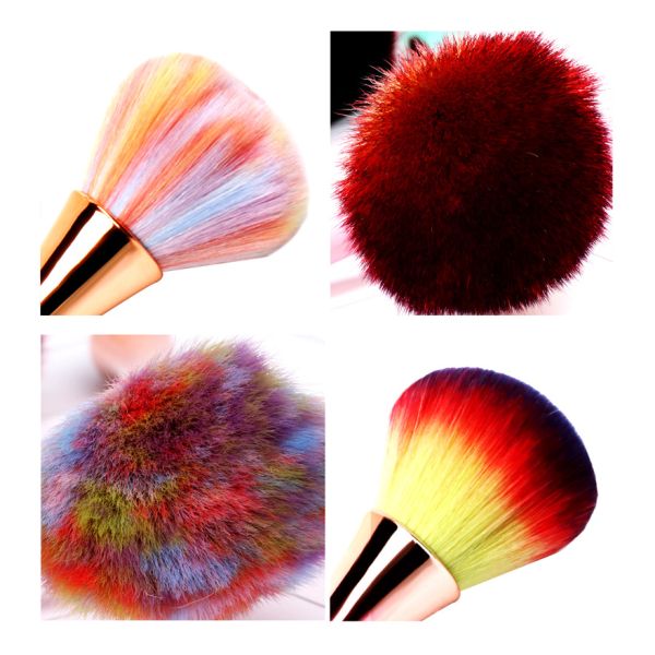 Synthetic Hair Long Handle Nail Art Dust Brush for Smooth and Thorough Powder Removal