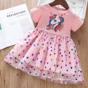 Summer Children'S Girls Printing Dress Fluffy Princess Dresses