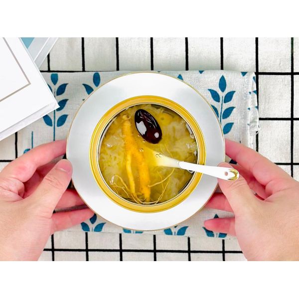 Ginseng Tremella Soup for Immune Boost and Skin Nourishment Revitalizing Ginseng Tremella Dessert Collagen Boost Immunity Support Herbal Nourishment Plant-Based Drink Ready-to-Eat Wellness