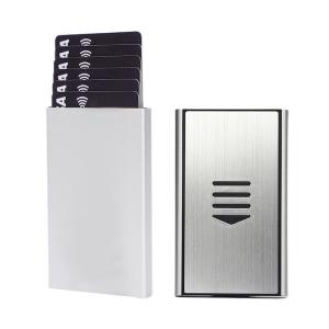 Portable 60*15*100MM Silver Anodized Aluminum Card Wallet With Customizable