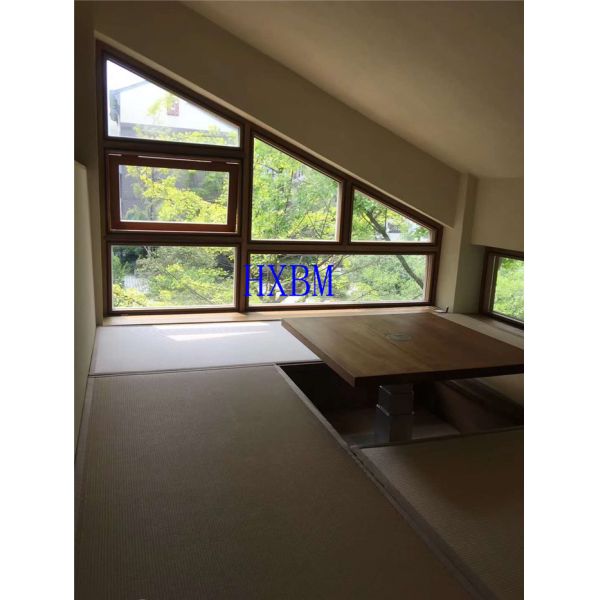 Timber Look 12A 24mm dual Glass Aluminum Wood Windows Reflective