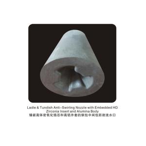 Anti Swirling Tundish Nozzle With Embedded High Density Zirconia Insert