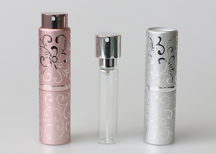 Glass Small Refillable Twist And Spritz Atomiser Perfume Spray Bottles Pink