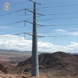 Self Supporting Metal Power Pole 32m 0-30 Degree Dodecagon 166KV Transmission