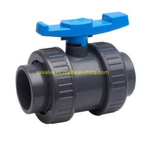 Normal Temperature Straight Through Type Double Union PVC Ball Valve for Water