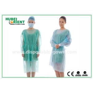 Quality OEM Antibacterial Disposable Long Sleeve Gown With Knitted Wrist for sale