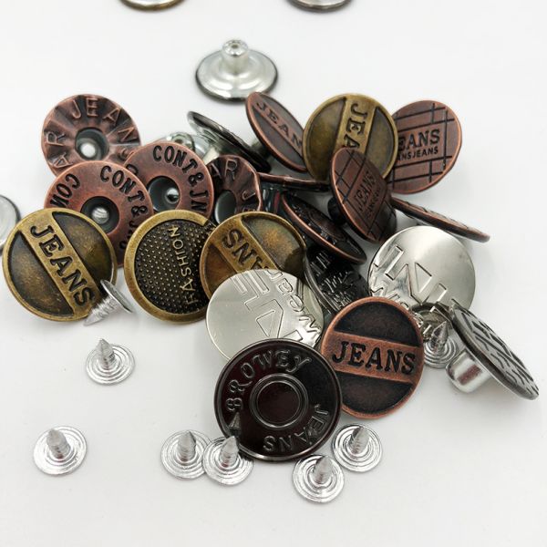 Manufacturer Wholesale Classic antique brass metal Jeans button for jeans