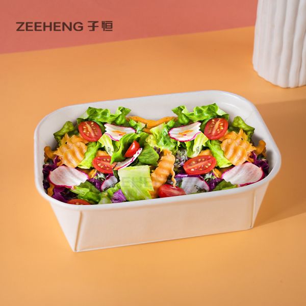 Buy Disposable Take Away Salad Kraft Paper Bowls With PET Lid at wholesale prices
