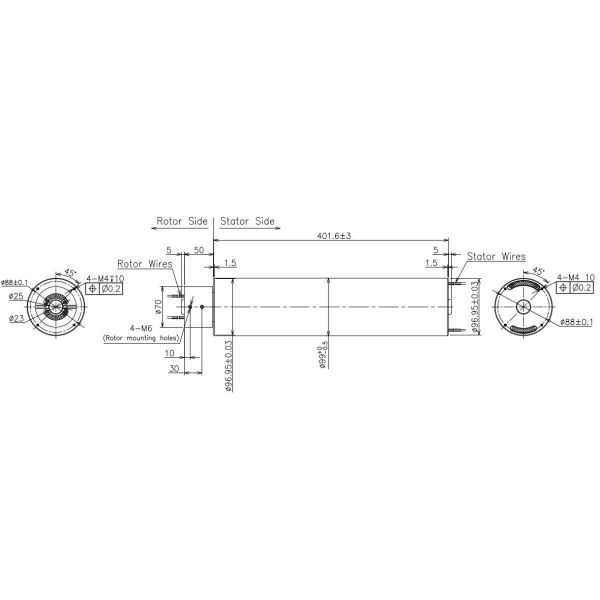 125 Lines 220VAC 400VAC 50VDC Through Bore Slip Ring