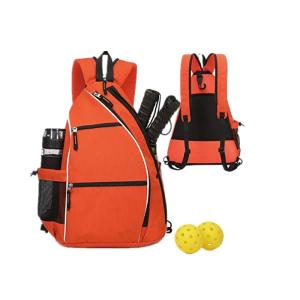 Unisex Black Sling Pickleball Bag With Detachable Shoulder Strap