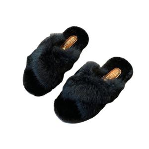 1D0013 2022 Wholesale Flat Furry Adult Lady Cotton Slide Slipper