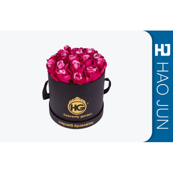 Handmade Cylindrical Cardboard Flower Boxes Biodegradable With CMYK / Pantone