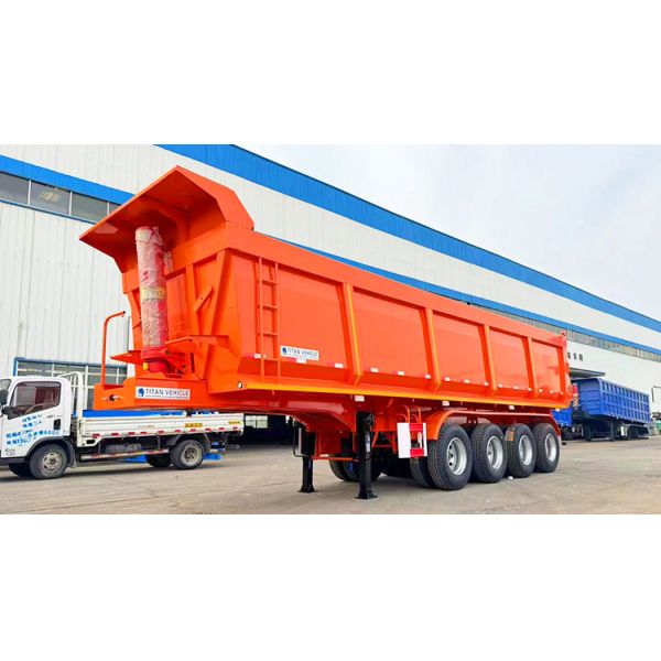 4 Axle 35 40 45 m3 Dump Semi Trailer Tipper Trailer Hydraulic Rear End Trailer for Sale