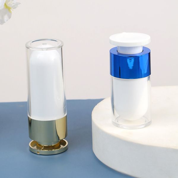 Acrylic Senior PAK Elegant 1oz 2oz Empty Cosmetic Transparent White Black Gold