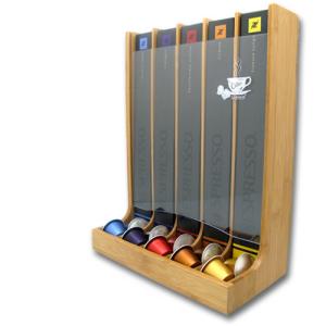 bamboo coffee capsule holder and dispenser