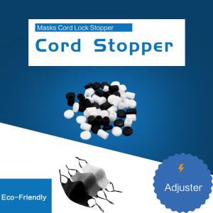 Single Using Face Masks Cord Lock Drawstring Toggles Black Color Eco Friendly