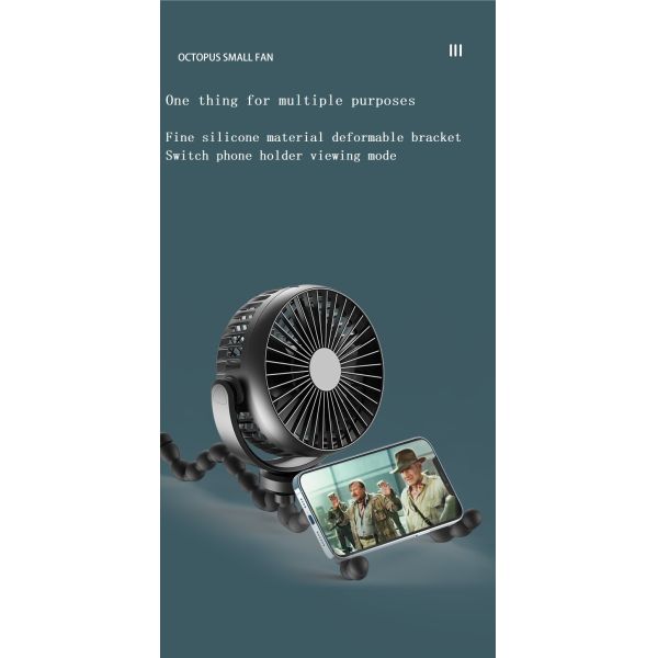 Voltage V 2.1 Plastic Stroller Fan with 5200mAh Battery and Mini Tripod Legs