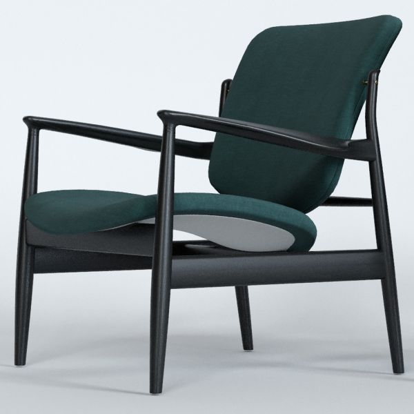 Modern French Style Teak Chairs Fabric Recliner Lounge Area