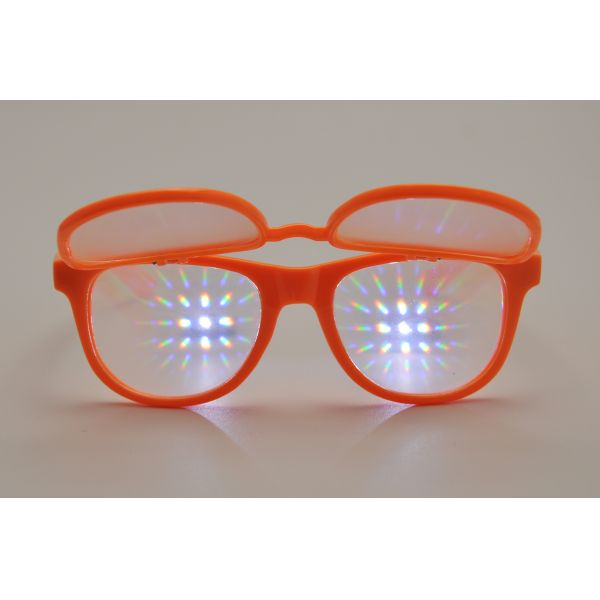 Fashionable Flip UP Diffraction Rainbow 3D Fireworks Glasses Plastic For Holidays