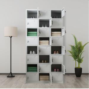 Knock Down 24 Doors Medicine Display Cabinet Electrostatic Coating