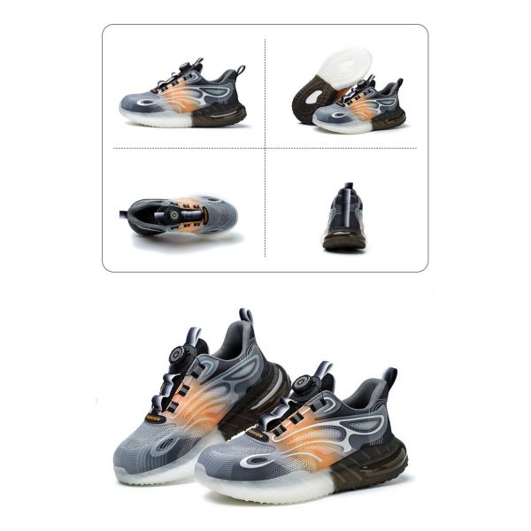 Summer BOA Rotating Button Work Shoes with KPU Flying Knit and Kevlar Anti-stab Safety Features