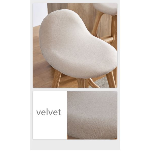 White Classic Cafe Bar Stools Weight Capacity 400 Lbs Velvet Bar Chairs Japanese