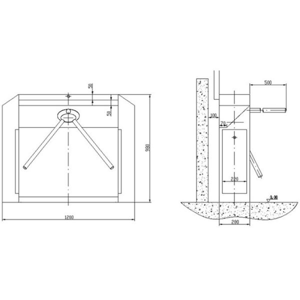 Qr Code Barcode Waist Height Turnstile For Stadium/Gym/Cinema/Scenic Area