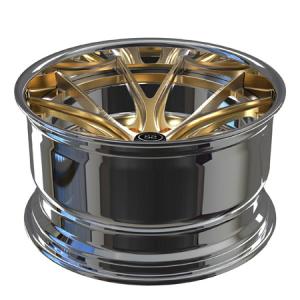 20x11 5x112 Barrel Polished Center Brushed Golden Rims For S5 Deep Concave
