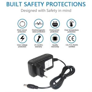 12V 2A Power Supply Adapter for CCTV Camera with 5.5mm DC Jack