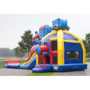 Childrens Train Inflatable Combo Bouncers , Durable PVC Meteria