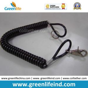 Solid Blue Plastic Elastic Spring Belt Coil Bungee Lanyard