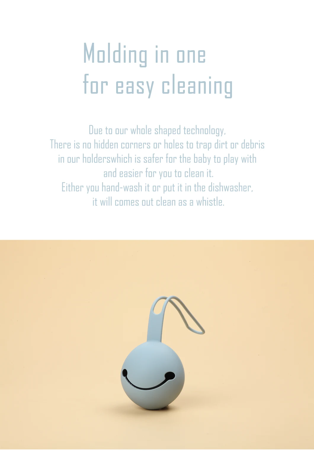 Smiley-Faced 100% Food Grade Silicone Dummy Case with Strap