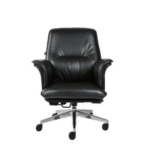 China Middle Back Office Revolving Chair , DIOUS TUV Black Leather Desk Chair on sale