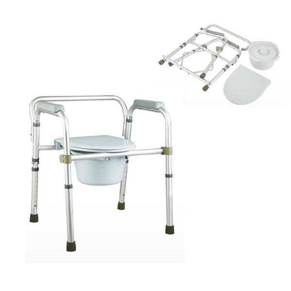 Medical Commode Chair Foldable Aluminum Commode Chair With Bedpan