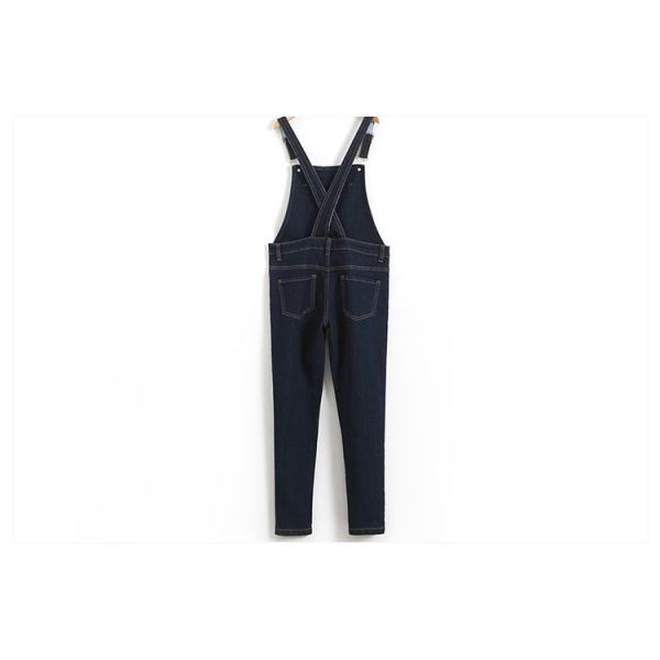 Trendy Suspender Trousers Jeans Bib Pants Long Section For Student Girls