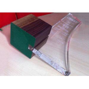 Clear K9 Crystal Trophy Cup With Wooden Base And Sandblasting Logo & Words