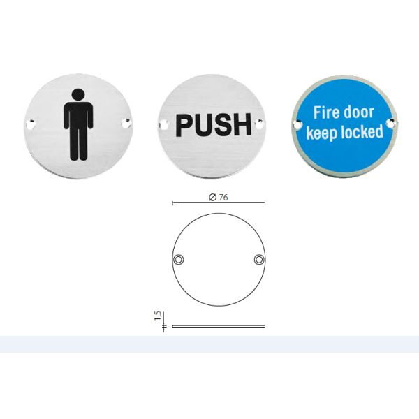 Door Accessories Signage Fire Door Signs Satin Stainless Steel